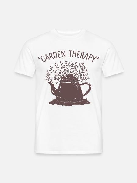 Garten Therapy Teekanne Motiv - Männer T-Shirt - Weiß