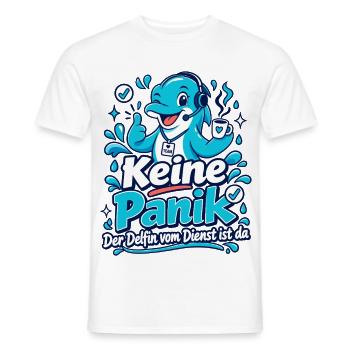 Keine Panik – Der Delfin vom Dienst ist da - Männer T-Shirt - Weiß - Vorne - AI Model Male 178 dark (178cm)