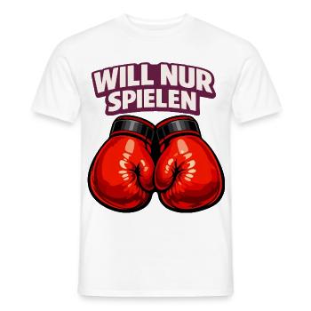 Boxer mit ironischem Statement - Männer T-Shirt - Weiß - Vorne - AI Model Male 178 dark (178cm)