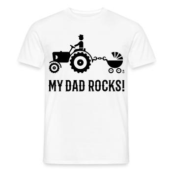 My Dad Rocks! (Trecker & Kinderwagen / Black) - Männer T-Shirt - Weiß - Vorne - AI Model Male 178 dark (178cm)