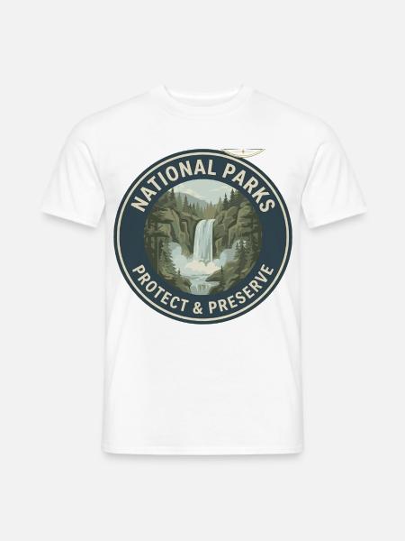 Nationalparks Schutz Logo - Männer T-Shirt - Weiß