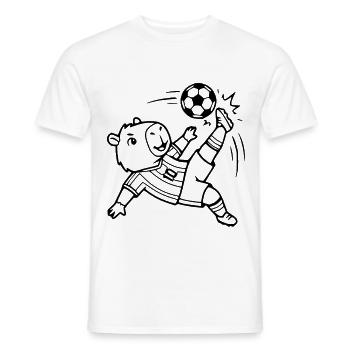 Niedliche Capybara-Fußballspieler-Übersicht - Männer T-Shirt - Weiß - Vorne - AI Model Male 178 dark (178cm)