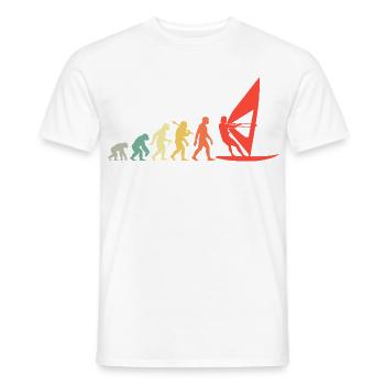 Retro Windsurfer Evolution Für Surfer Wasserratten - Männer T-Shirt - Weiß - Vorne - AI Model Male 178 dark (178cm)