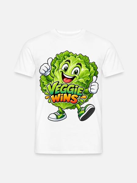 Lustiger Salat - Veggie gewinnt - Männer T-Shirt - Weiß