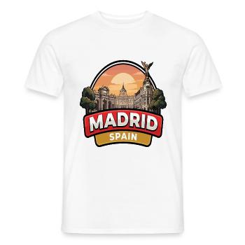 Madrid, Spanien Reiseabzeichen Königlicher Palast Stadtgeschenk - Männer T-Shirt - Weiß - Vorne - AI Model Male 178 dark (178cm)