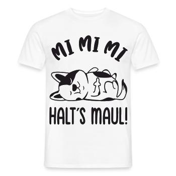 Mi Mi Mi Halt's Maul frecher böser Hund - Männer T-Shirt - Weiß - Vorne - AI Model Male 178 dark (178cm)