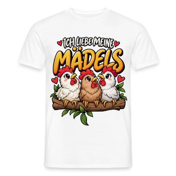 Hühner Ich liebe meine Mädels Hühnerstall - Männer T-Shirt - Weiß - Vorne - AI Model Male 178 dark (178cm)