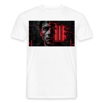 Der EAN-Code der Zivilisation - Männer T-Shirt - Weiß - Vorne - AI Model Male 178 dark (178cm)