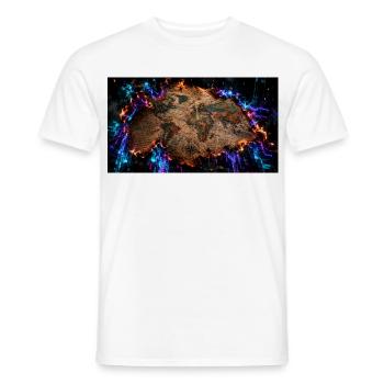 Die brennende Landkarte - Männer T-Shirt - Weiß - Vorne - AI Model Male 178 dark (178cm)