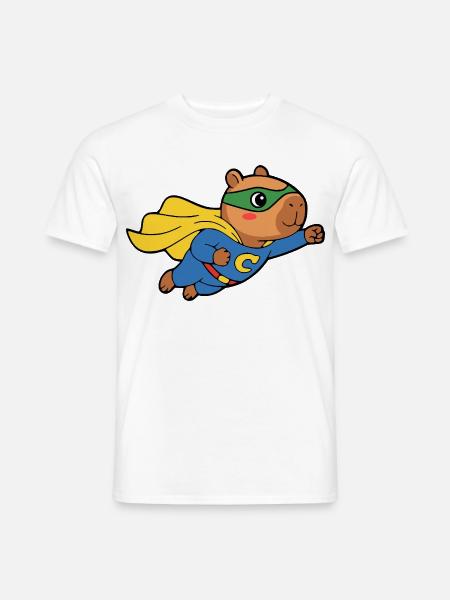 Niedliches Capybara-Superhelden-Umhang-Tierliebhaber-Geschenk - Männer T-Shirt - Weiß