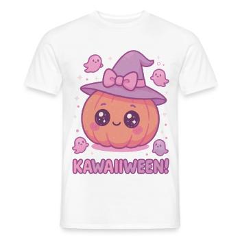 Kawaiiween Kürbishexe - Männer T-Shirt - Weiß - Vorne - AI Model Male 178 dark (178cm)