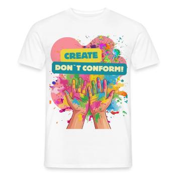 Kreativität statt Konformität - Männer T-Shirt - Weiß - Vorne - AI Model Male 178 dark (178cm)