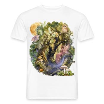 Mondlicht-Fee im Waldtraum - Männer T-Shirt - Weiß - Vorne - AI Model Male 178 dark (178cm)
