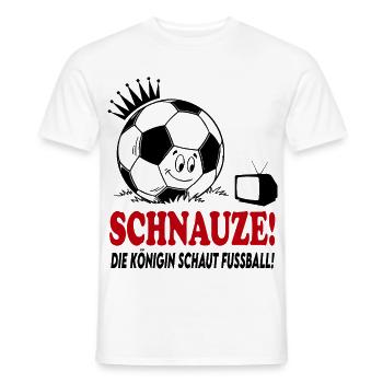 Schnauze Die Königin schaut guckt Fußball - Männer T-Shirt - Weiß - Vorne - AI Model Male 178 dark (178cm)