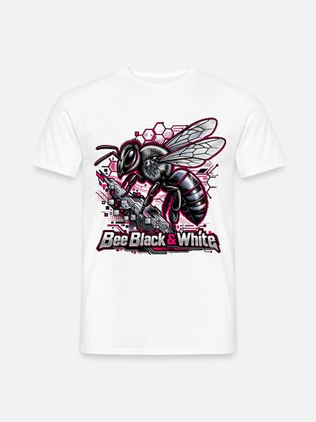 Biene Neon Schwarz-Weiß Tech - Männer T-Shirt - Weiß
