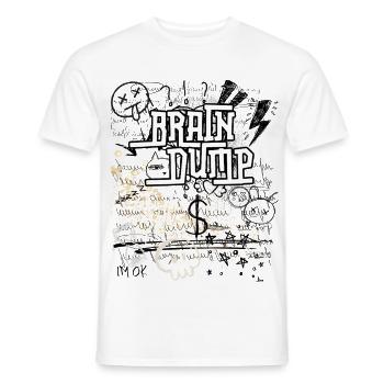 BrainDump Graffiti Doodle - Männer T-Shirt - Weiß - Vorne - AI Model Male 178 dark (178cm)