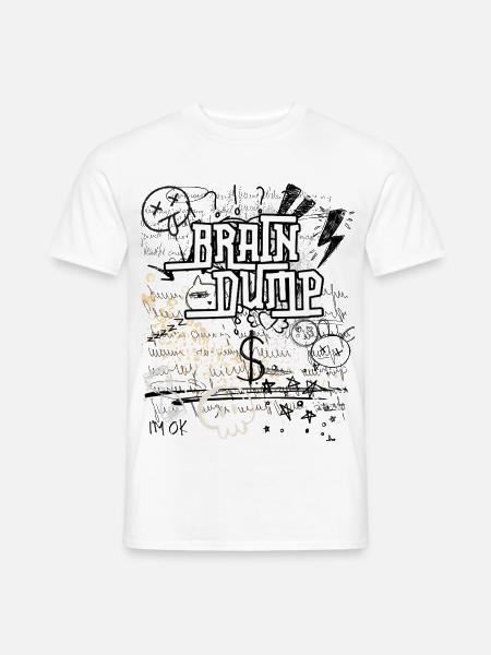 BrainDump Graffiti Doodle - Männer T-Shirt - Weiß