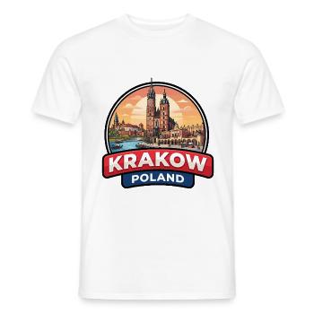 Krakau Polen Reiseabzeichen Wawel-Schlossgeschenk - Männer T-Shirt - Weiß - Vorne - AI Model Male 178 dark (178cm)