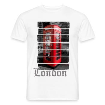 London Design mit Roter Telefonzelle Souvenir - Männer T-Shirt - Weiß - Vorne - AI Model Male 178 dark (178cm)