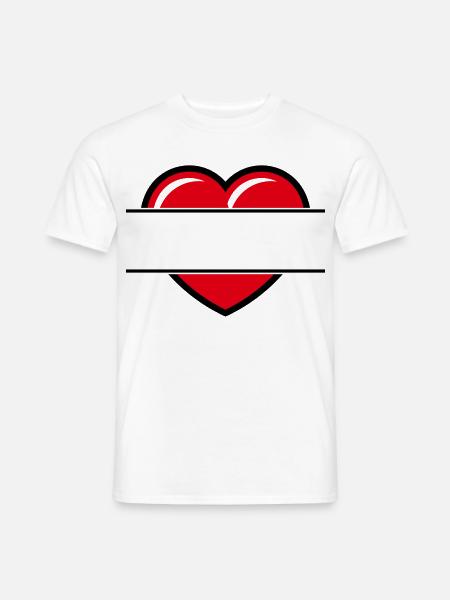 Herz / Herzchen (Text Ergänzen / Geschenk / Liebe) - Männer T-Shirt - Weiß