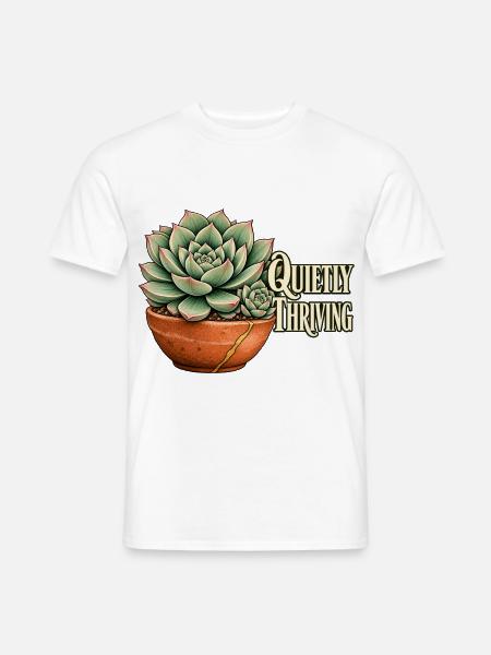 Quietly Thriving Echeveria - Männer T-Shirt - Weiß
