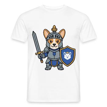 Süßer Corgi Paladin Hund Süßes RPG Gamer Fantasy Geschenk - Männer T-Shirt - Weiß - Vorne - AI Model Male 178 dark (178cm)