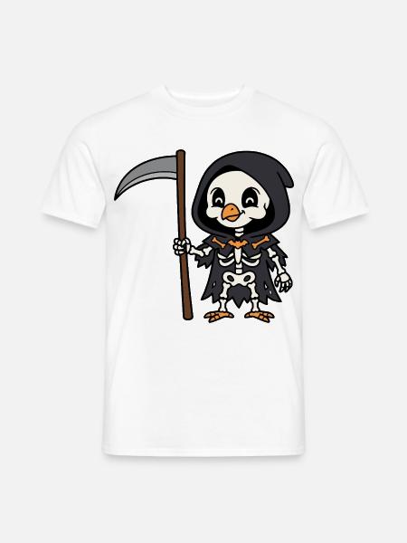 Niedliches Hühnerskelett Sensenmann Gruseliger Hahn - Männer T-Shirt - Weiß
