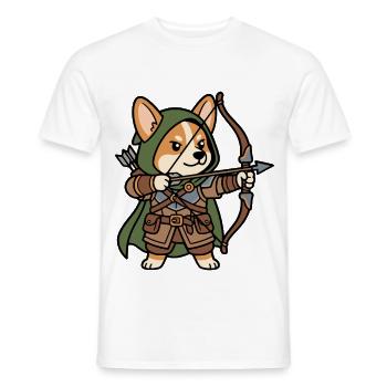 Niedlicher Corgi-Bogenschütze-RPG Fantasy-Gamer-Hund - Männer T-Shirt - Weiß - Vorne - AI Model Male 178 dark (178cm)