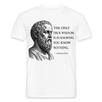 Sokrates' wahre Weisheit - Männer T-Shirt - Weiß - Vorne - AI Model Male 178 dark (178cm)