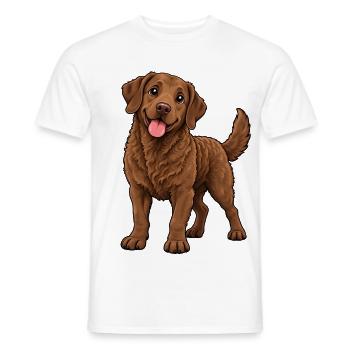 Chesapeake Bay Retriever Kawaii Style – Süßer Hund - Männer T-Shirt - Weiß - Vorne - AI Model Male 178 dark (178cm)