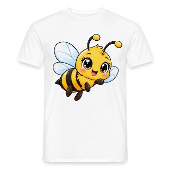 Biene Kawaii Style – Süßes Insektenmotiv - Männer T-Shirt - Weiß - Vorne - AI Model Male 178 dark (178cm)