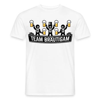 Team Bräutigam (JGA Polterabend Bierkrüge / POS2C) - Männer T-Shirt - Weiß - Vorne - AI Model Male 178 dark (178cm)