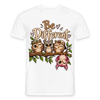 Süße Eulen Be different Eulenfans anders sein  - Männer T-Shirt - Weiß - Vorne - AI Model Male 178 dark (178cm)