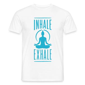 Inhale Exhale Yoga Meditation Spruch - Männer T-Shirt - Weiß - Vorne - AI Model Male 178 dark (178cm)