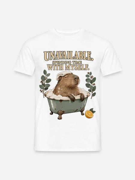 Unavailable – Zeit für mich mit Capybara - Männer T-Shirt - Weiß