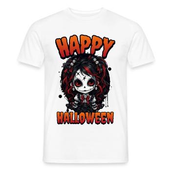 Happy Halloween Gothic Doll Kawaii Skull Girl - Männer T-Shirt - Weiß - Vorne - AI Model Male 178 dark (178cm)