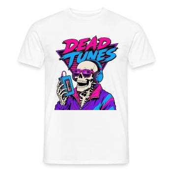 Dead Tunes Retro Skeleton Walkman 80er Synthwave - Männer T-Shirt - Weiß - Vorne - AI Model Male 178 dark (178cm)