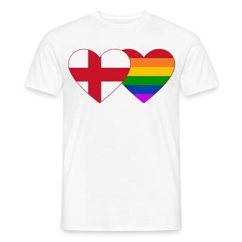 England Regenbogen Flagge Herz - Männer T-Shirt - Weiß - Vorne - AI Model Male 178 dark (178cm)