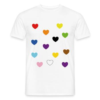 Rainbow Hearts – Inklusive Pride-Farben - Männer T-Shirt - Weiß - Vorne - AI Model Male 178 dark (178cm)