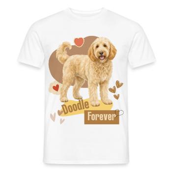 Doodle Hund Forever Herzchen - Männer T-Shirt - Weiß - Vorne - AI Model Male 178 dark (178cm)
