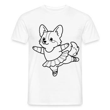 Süßes Corgi-Ballerina-Tanzen Süßes Hundeliebhaber-Geschenk - Männer T-Shirt - Weiß - Vorne - AI Model Male 178 dark (178cm)