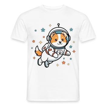 Süßes Corgi-Astronauten-Weltraumhund Süßes Ästhetisches Geschenk - Männer T-Shirt - Weiß - Vorne - AI Model Male 178 dark (178cm)