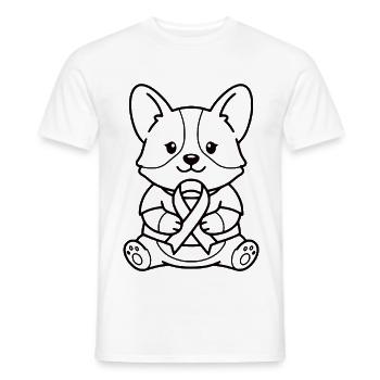 Süßes Corgi-Band Brustkrebs-Bewusstseins-Hundegeschenk - Männer T-Shirt - Weiß - Vorne - AI Model Male 178 dark (178cm)