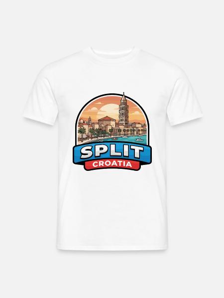 Split Kroatien Reiseabzeichen Diokletians Palast - Männer T-Shirt - Weiß