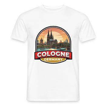 Köln, Deutschland Reiseabzeichen Dom, Rheingeschenk - Männer T-Shirt - Weiß - Vorne - AI Model Male 178 dark (178cm)