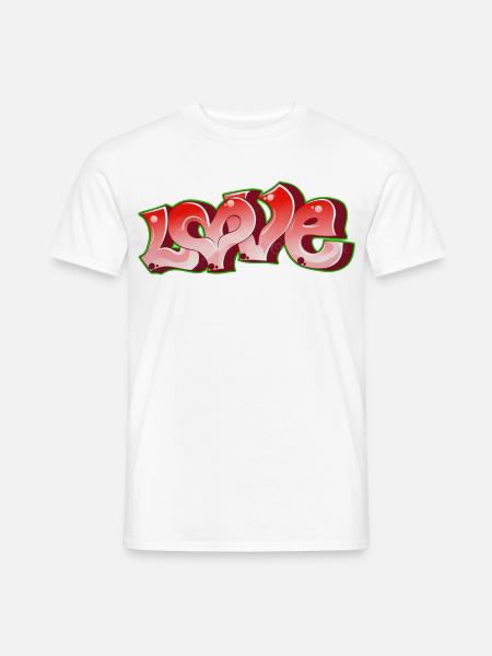 Love Graffiti Pink Neon - Männer T-Shirt - Weiß
