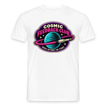 COSMIC FEEDBACK CLUB | Lärm jenseits der Sterne - Männer T-Shirt - Weiß - Vorne - AI Model Male 178 dark (178cm)