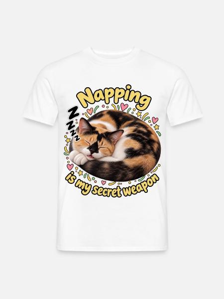 Schlafende Katze - Männer T-Shirt - Weiß