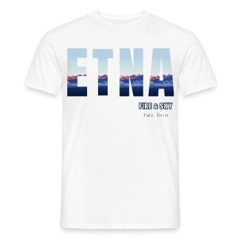 Etna Fire & Himmel: Sizilien Sunset - Männer T-Shirt - Weiß - Vorne - AI Model Male 178 dark (178cm)