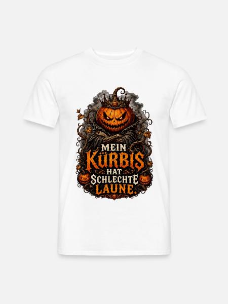 Grimmiger Kürbis König - Männer T-Shirt - Weiß